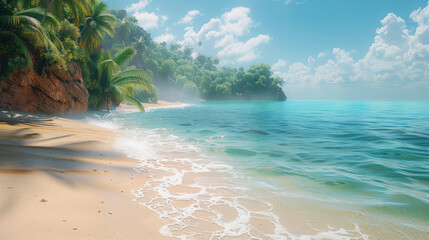 Untouched tropical beach in Sri Lanka.