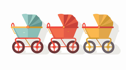Fototapeta na wymiar Baby carriages flat icon