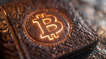 Bitcoin wallet concept. Safe transactions with Bitcoin