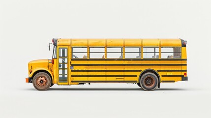 safety school bus white background