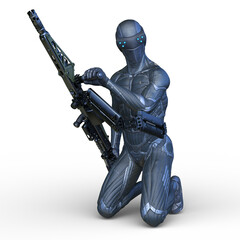 サイバー戦士　3DCGレンダリング