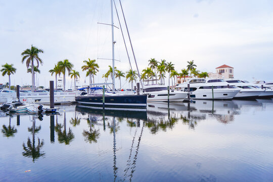 Bradenton, FL, USA - 03 02 2024: The landscape of Bradenton harbor and manatee river