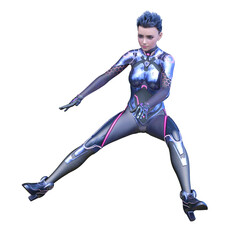 サイバーウーマン　3DCGレンダリング