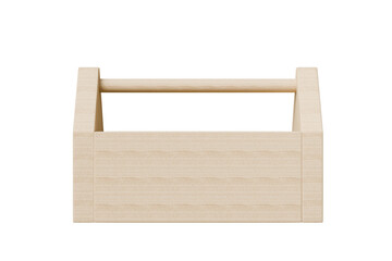 3D Minimal Cartoon Wooden toolbox icon. Repair equipment construction concept. engineering construction building concept. on isolated brown background. Minimal cartoon icon. 3d Rendering illustration.