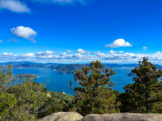 Miyajima, Itsukushima island, Japan - 13.11.2023. Mountain Misen observatory in Miyajima island,...
