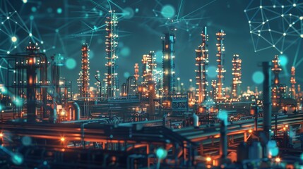 Obraz premium Industrial technology concept. Communication network.