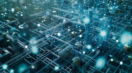 Obraz premium Industrial technology concept. Communication network.