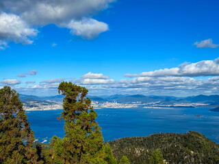 Miyajima, Itsukushima island, Japan - 13.11.2023. Mountain Misen observatory in Miyajima island,...