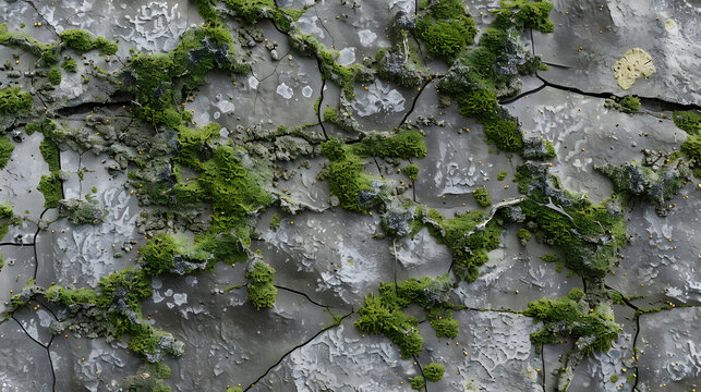 Moss Growing on the Side of a Rock Wall