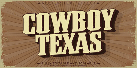 Cowboy text effect, editable western and vintage text style