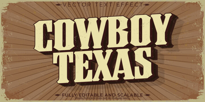 Cowboy text effect, editable western and vintage text style