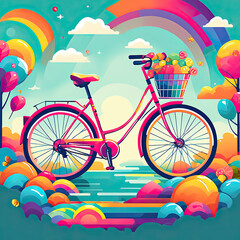 Fototapeta premium Bicycle illustration. Ecological sport Transport,