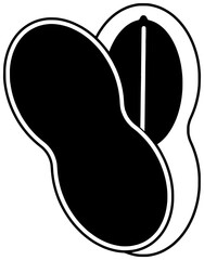 food illustration nut silhouette healthy logo walnut icon seed outline almond cashew natural snack peanut t shirt vegetarian sticker raw shape of natural snack for vector graphic background