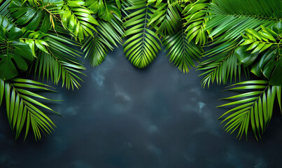 Fototapeta na wymiar Palm leaves beautiful natural background