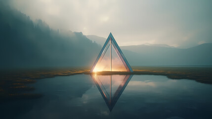 Abstract triangle rainbow art background