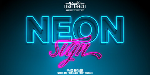 Neon 80s editable text effect, customizable retro and vintage 3D font style