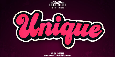 Retro editable text effect, customizable modern and creative 3D font style