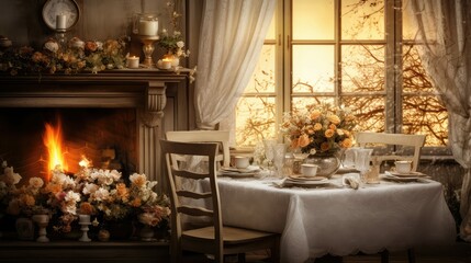 interior table house background