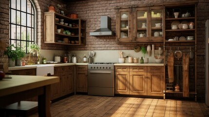 Fototapeta premium modern apartment kitchen background