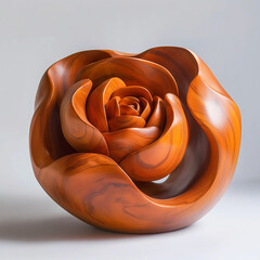 wooden rose. Generative AI