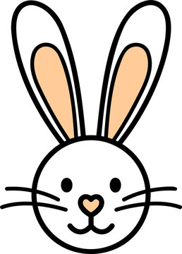 Easter Bunny cute sticker, baby rabbit cartoon character