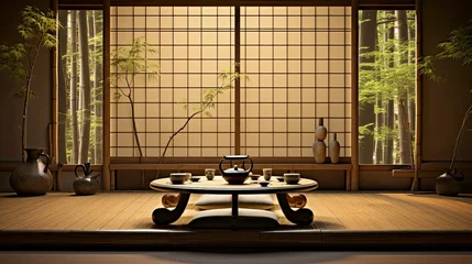 Tuinposter meditation bamboo zen background © vectorwin
