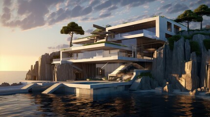 Fototapeta premium estate modern mansion building