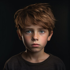 boy with restlessness face standing on a isolated background. - obrazy, fototapety, plakaty