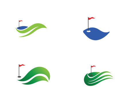 Golf club icons symbols elements and logo vector images