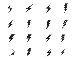 Fotobehang Flash thunderbolt Template vector icon illustration vector © Jhon
