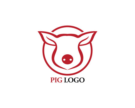 Pig head logo animal