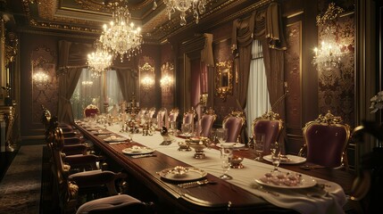 Fototapeta na wymiar grand victorian dining
