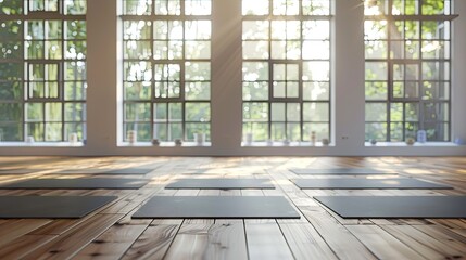 spacious empty yoga studio