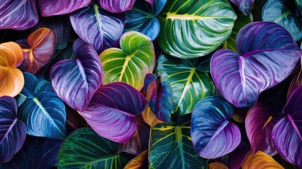 Fototapeta na wymiar tropical exotic leaves background