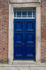 Fototapeta na wymiar Traditional dublin door in The Garda Museum, The Chapel Royal, Tower, Dublin Castle, Dublin, Ireland