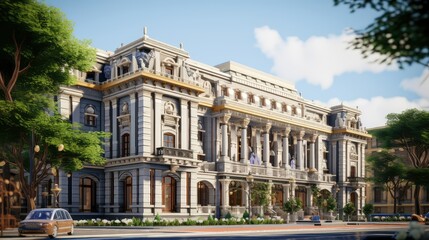 Fototapeta na wymiar opulent city mansion building