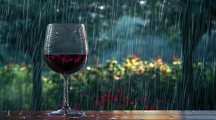 glass rain wine - obrazy, fototapety, plakaty