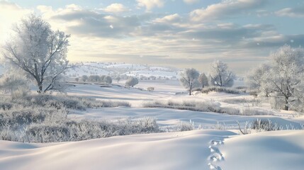 cold snowy meadow