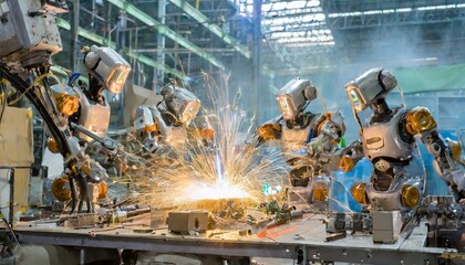 工場で働くロボット