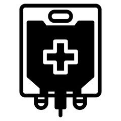Infuse, blood bag icon. Vector graphic illustration. Blood transfusion icon for website design, logo, app, and ui. Editable vector stroke.Pixel perfect. 