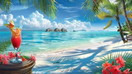 Foto op Canvas tropical island vacation © vectorwin