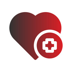 heart flat gradient icon