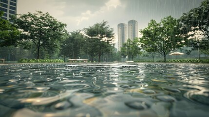 water rain pool