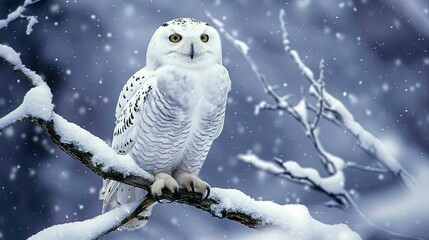 Fototapeta premium predator owl snowy