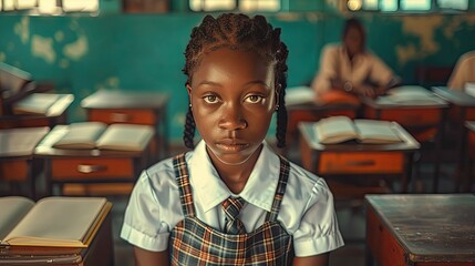 classroom black girl school