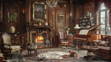Fototapeta na wymiar luxurious victorian interior