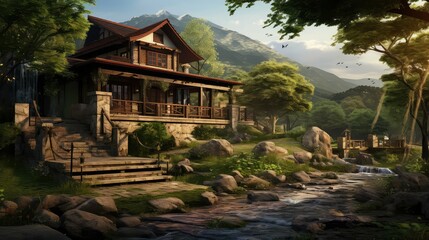 Obraz premium minimalist design house background