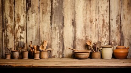 rustic plank kitchen background