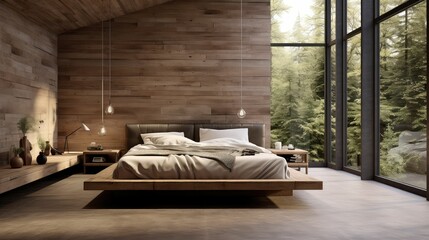 modern wood interior room