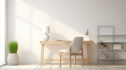 modern desk interior room